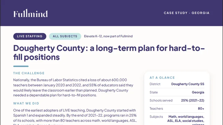 First page of the Dougherty County School System case study (PDF)