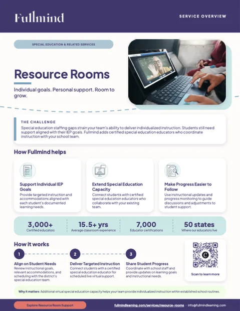 SWD Services & IEP Fulfillment one-pager from Fullmind