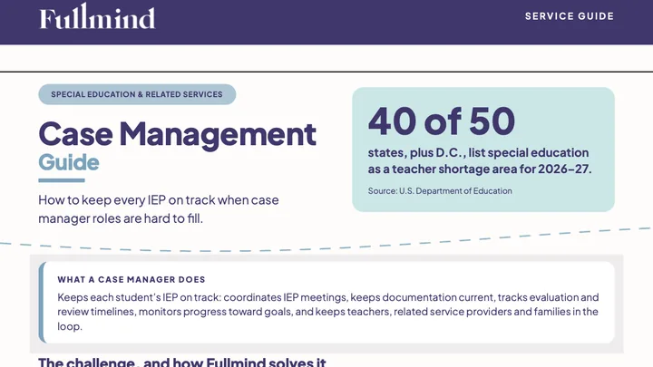 First page of the Fullmind Special Education Case Management Guide