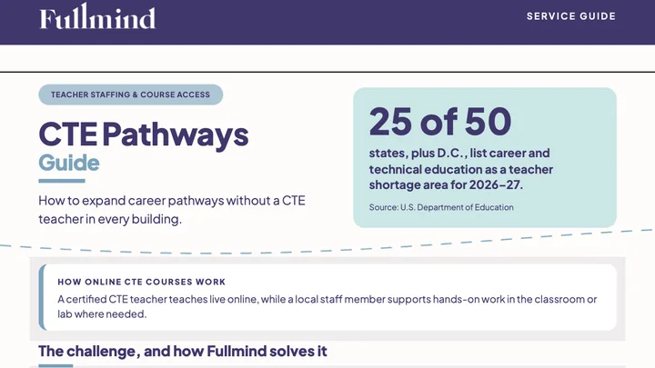 First page of the Fullmind CTE Pathways Guide