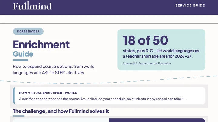 First page of the Fullmind Enrichment Guide