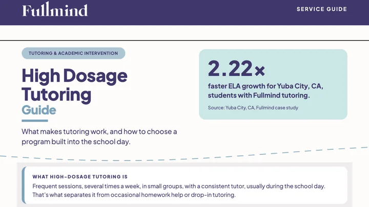 First page of the Fullmind High Dosage Tutoring Guide