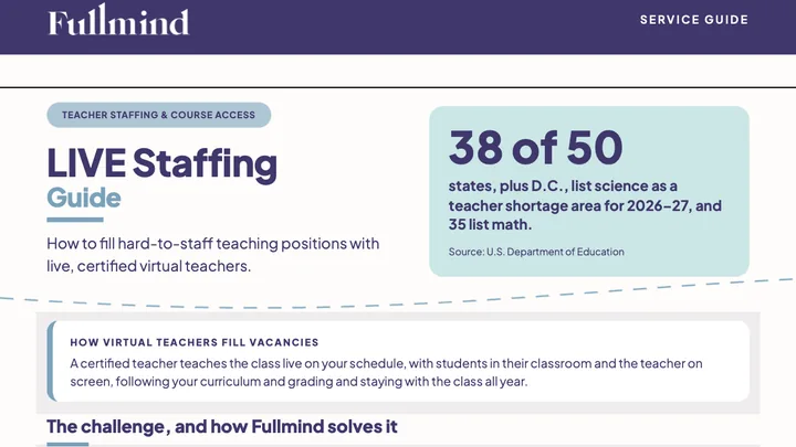 First page of the Fullmind LIVE Staffing Guide