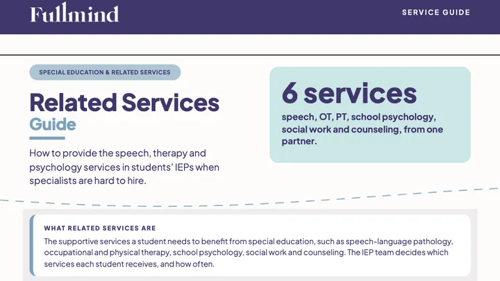 First page of the Fullmind Related Services Guide