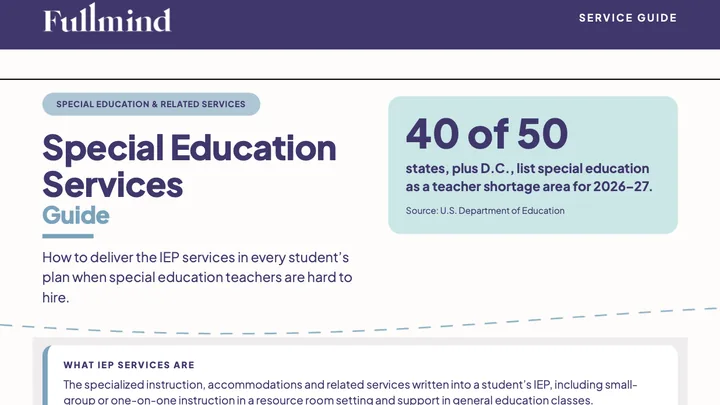 First page of the Fullmind Special Education Services Guide