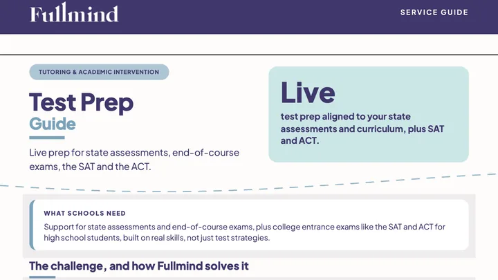 First page of the Fullmind Test Prep Guide