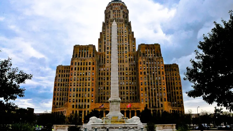 Buffalo City Hall and the McKinley Monument in Buffalo, New York