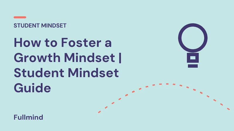 Fullmind graphic: “How to Foster a Growth Mindset | Student Mindset Guide”, with a light bulb icon and a coral accent line