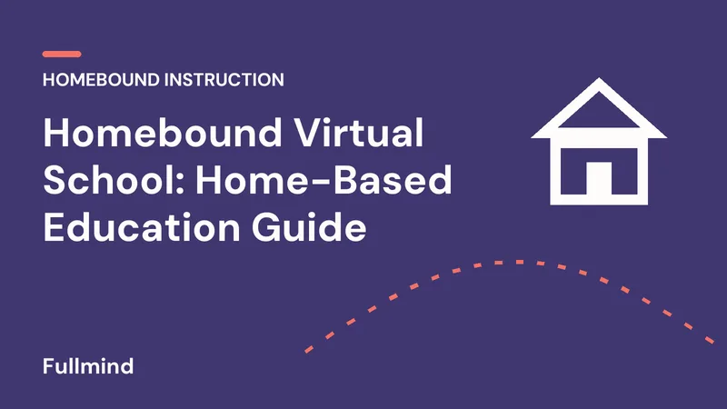 Fullmind graphic: “Homebound Virtual School: Home-Based Education Guide”, with a house icon and a coral accent line
