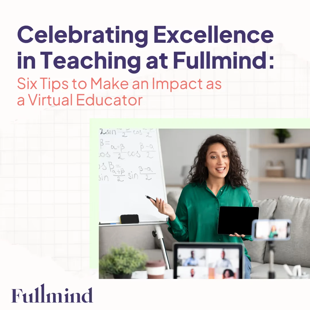 Teacher presenting an engaging virtual lesson to students online